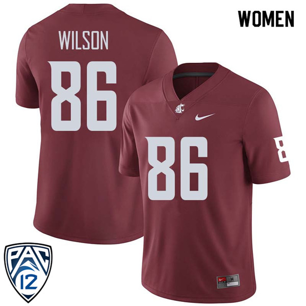 Women #86 Marquess Wilson Washington State Cougars College Football Jerseys Sale-Crimson